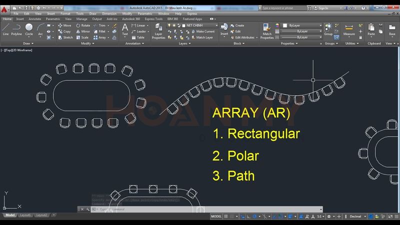 lenh array trong cad