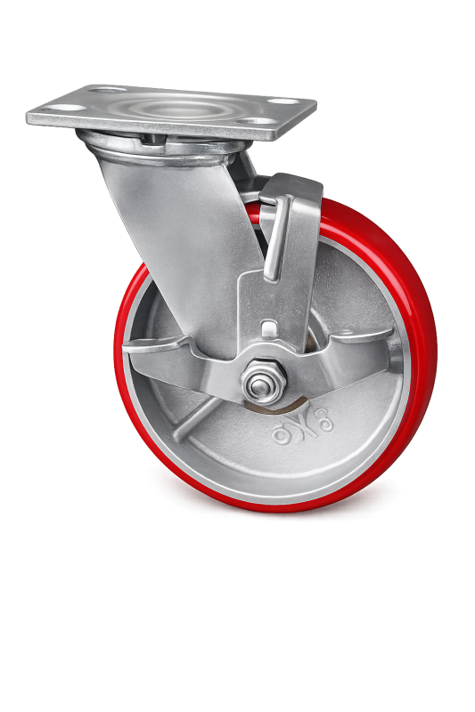 Bánh Xe Đẩy PU D200mm Xoay Khoá Bền Bỉ, Linh Hoạt Cho Xe Đẩy Hàng banh xe day phu 200mm xoay khoa