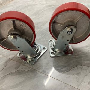 Bánh xe đẩy PU D200 xoay chịu tải tốt, bền bỉ cho xe đẩy công nghiệp banh xe day pu 200mm xoay 1
