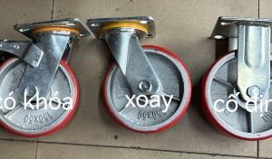 Bánh xe đẩy D150 xoay khoá kép – Giải pháp chịu tải bền bỉ, vận hành an toàn banh xe day pu d150