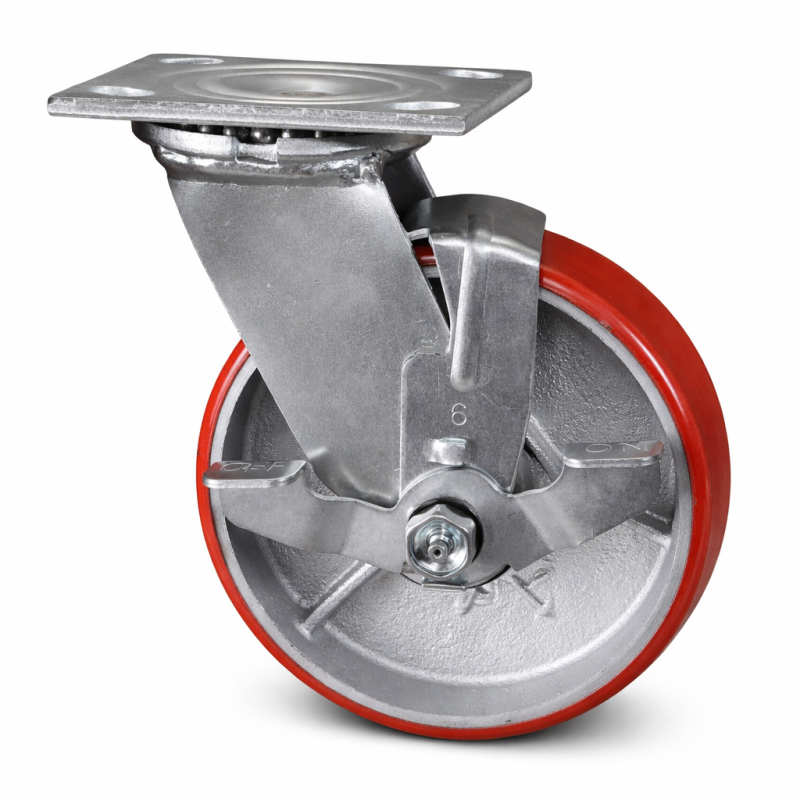 Bánh Xe Đẩy PU D200mm Xoay Khoá Bền Bỉ, Linh Hoạt Cho Xe Đẩy Hàng banh xe day pu d200 xoay khoa