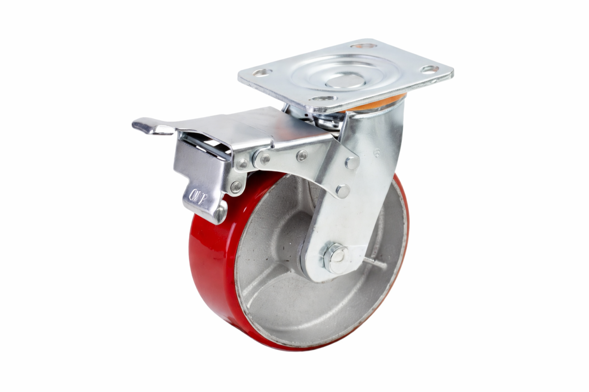 Bánh Xe Đẩy PU D200mm Xoay Khóa Kép Chính Hãng | Đăng Khoa banh xe day pu d200mm xoay khoa
