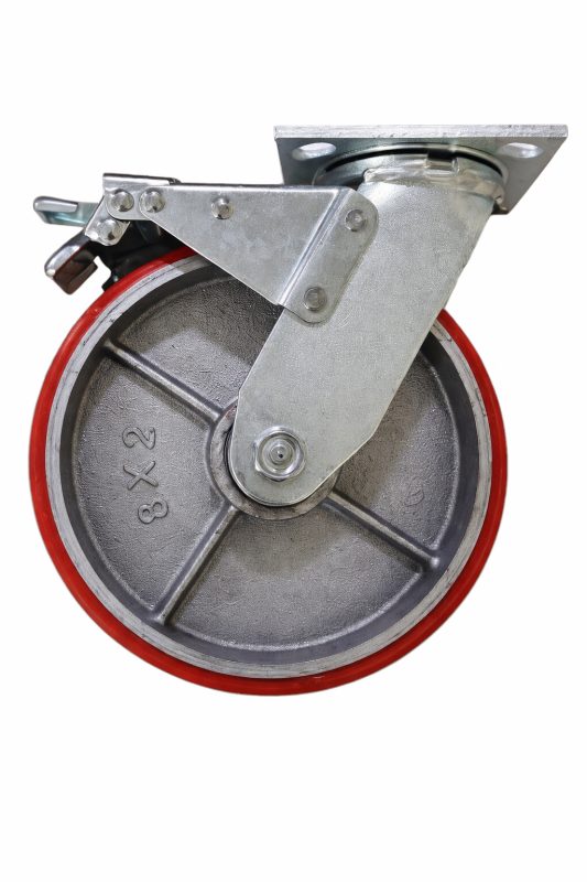 Bánh Xe Đẩy PU D200mm Xoay Khóa Kép Chính Hãng | Đăng Khoa banh xe day pu d200mm xoay khoa kep