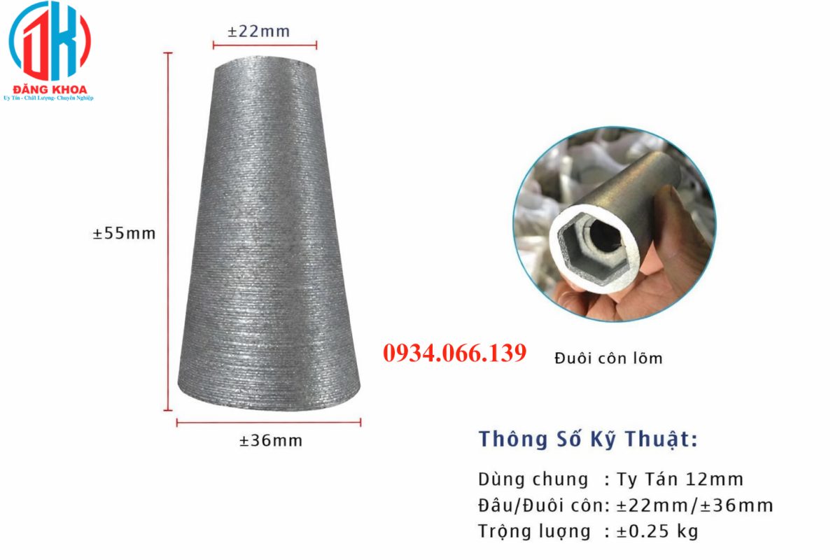 Tán Côn Thép 12 Chính Hãng, Báo Giá Mới Nhất Hôm Nay tan con thep 12 chong tham